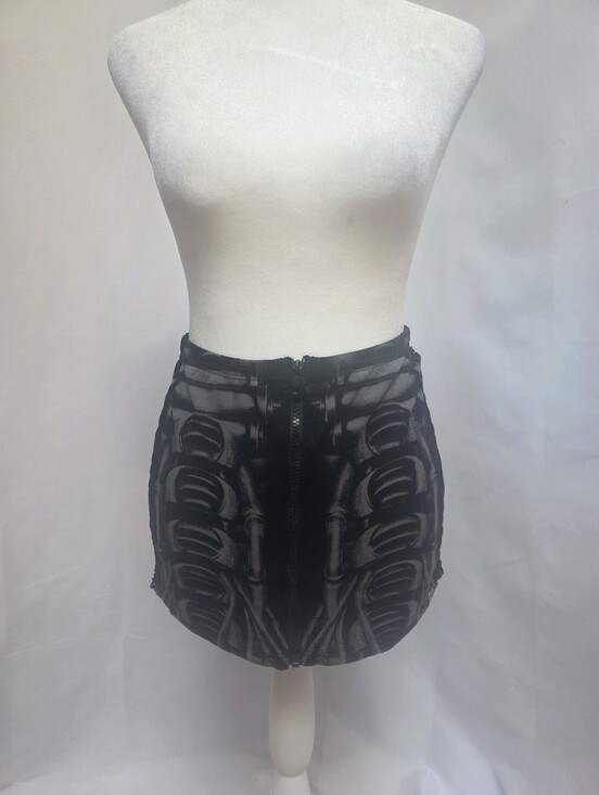 Lip Service Dresses & Skirts - Lip Service Skeleton Fishnet Zip Mini Skirt Black Goth Punk Y2K Large